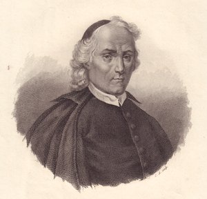 Retrato do presbiteriano e historiador italiano Ludovico Antonio Muratori (1672-1750), gravura em cobre de Blaise Nicolas Le Sueur