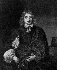 Retrato de Lucius Cary, 2° Visconde Falkland (cerca de 1610-1643), autor, político e soldado inglês que foi Secretário de Estado de 1642 a 1643, gravura de Blaise Nicolas Le Sueur