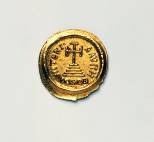 Solidus do Imperador Bizantino Heraclius, moedas bizantinas, século VII d.C.