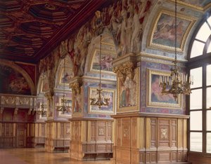 O salão de baile, Chateau de Fontainebleau, França