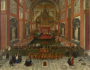 Bento XIII Presidindo o Sínodo Provincial de Roma de 1725, Basílica de São João de Latrão, 1725