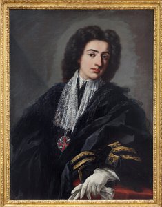 Retrato de Carlo Albani. Pintura de Pier Leone Ghezzi (1674-1755), óleo sobre tela, cerca de 1708. Em italiano do século XVIII. Staatsgalerie, Stuttgart (Alemanha). de Pier Leone Ghezzi