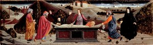 Políptico da Misericórdia: em torno do corpo de Jesus Cristo: São João, a Virgem Maria, Santa Maria Madalena, São José de Arimatía e São Nicodema de Piero della (school of) Francesca