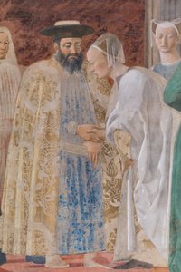 Adoração da Cruz e encontro entre Salomão e a Rainha de Sabá, pormenor de Piero della Francesca