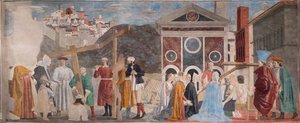 A descoberta das três cruzes e a verificação da cruz, de As histórias da verdadeira cruz (fresco) de Piero della Francesca