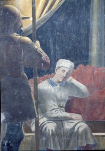 O sonho de Constantino, concluído em 1464 (detalhe) de Piero della Francesca