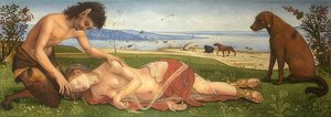Um sátiro chora uma ninfa. Por volta de 1495 de Piero di Cosimo