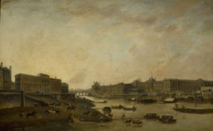 O Hôtel de la Monnaie e o Louvre, vistos do Pont-Neuf, cerca de 1800, entre 1793 e 1800 (óleo sobre tela)