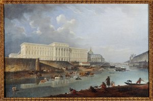 O Hotel de la Monnaie, o Quai de Conti e o Sena, vistos da Pointe de la Cité