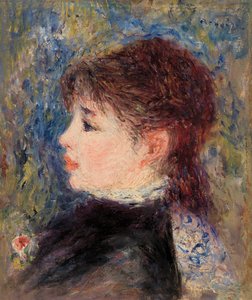 Jovem Mulher com Rosa (Jeune fille Ã la rose) de Pierre-Auguste Renoir