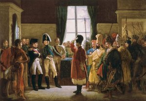 Alexandre I apresentou a Napoleão I, os Kalmycks, os Cossacos e os Baskirs do exército russo em 9 de Julho