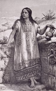 Jovem rapariga tolteca, de "The Ancient Cities of the New World", de Claude-Joseph-Desire Charnay, pub. 1887 (gravura) de Pierre (after) Fritel