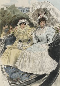 Distintas jovens mulheres de fácil virtude, ilustração de 