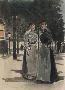 Duas mulheres comuns na avenida, ilustração de 