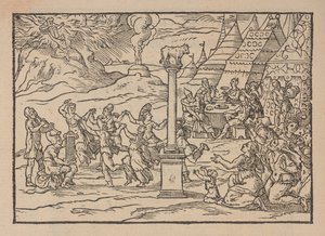 Adoração do Bezerro de Ouro, de Figure de la Biblia, ilustra de stanze Tuscane, por Gabriel Simeoni de Pierre (attr. to) Eskrich