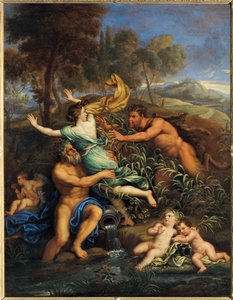 Pan e Syrinx, antes de 1690 ... de Pierre (follower of) Mignard