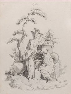 Terra, de Os Quatro Elementos, 1738-49. de Pierre Alexandre Aveline