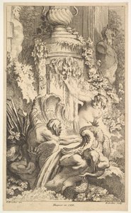 Naiades, Tritons e o Banho de Priap, 1736. de Pierre Alexandre Aveline
