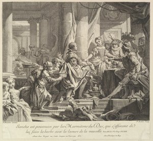 Sancho Perseguido pelos meninos da cozinha do duque, século XVIII. de Pierre Alexandre Aveline