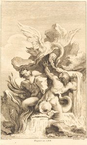 Dois Tritões e um Cisne, em ou depois de 1736. de Pierre Alexandre Aveline