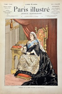 Retrato de Victoria Iere, rainha da Inglaterra (1819-1901) por André Brouillet, Gravura de 1887 no "Paris-Illustrous journal weekly".