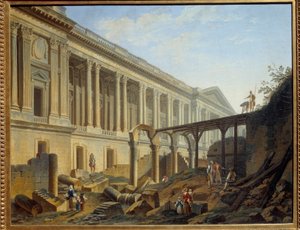 Degagement of the Louvre Colonnade Obras realizadas por Jacques Germain Soufflot. Pintura de Pierre Demachy de Pierre Antoine Demachy