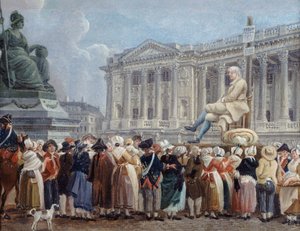 Exposição de Pierre Nicolas Perrin na Place de la Révolution, 29 Vendémiaire, c. 1793. de Pierre Antoine Demachy