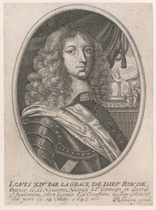 Retrato de Luís XIV (Luís XIV par la Grace de Dieu Roy de France et de Navarra)