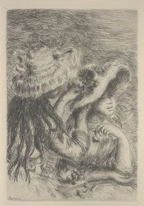 Arranjando o Chapéu de Pierre Auguste Renoir