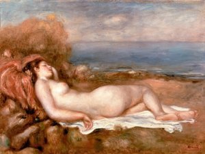 Banhista em camadas à beira-mar de Pierre Auguste Renoir