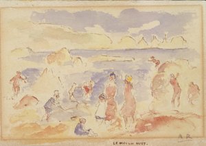 Cena da praia, 1883. de Pierre Auguste Renoir