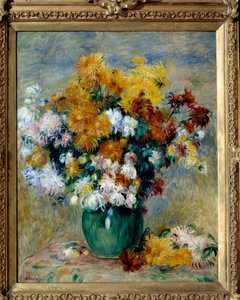 Um bouquet de crisântemos. Pintura de Pierre Auguste Renoir (1841-1919) de Pierre Auguste Renoir