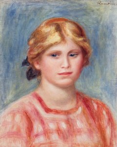 Busto de uma mulher com uma blusa de cor rosa, 1905 de Pierre Auguste Renoir