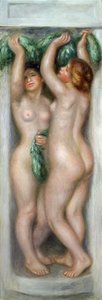 Cariátides, c.1910 (óleo no painel) de Pierre Auguste Renoir