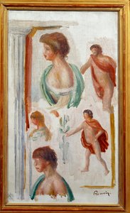 Personagens da aquarela antiga da tragédia de Pierre Auguste Renoir de Pierre Auguste Renoir