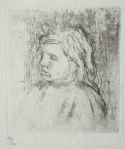 Claude Renoir, três quartos à esquerda de Pierre-Auguste Renoir