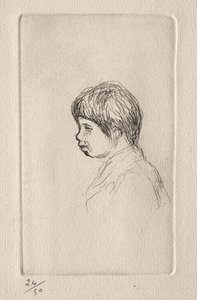 Claude Renoir, o filho do artista, em perfil de Pierre Auguste Renoir
