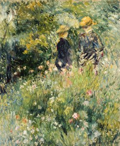 Conversa em um jardim de rosas, 1876 de Pierre Auguste Renoir