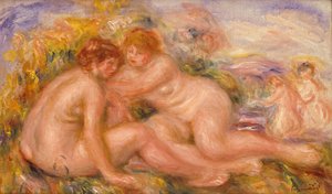 Quatro Banhistas (óleo sobre tela) de Pierre-Auguste Renoir