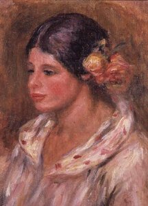 Rapariga com rosas no cabelo de Pierre-Auguste Renoir