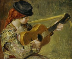 Menina com uma guitarra, 1897 de Pierre Auguste Renoir