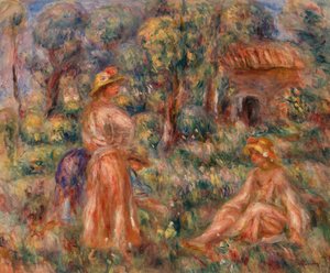 Raparigas numa Paisagem de Pierre-Auguste Renoir