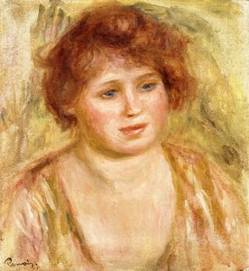 Cabeça de uma mulher, 1919 de Pierre Auguste Renoir