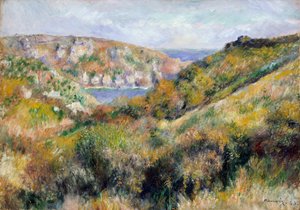 Colinas ao redor da Baía de Moulin Huet, Guernsey, 1883. de Pierre Auguste Renoir