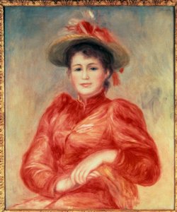 Jovem mulher com corpete vermelho de Pierre-Auguste Renoir