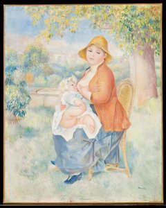 A criança no peito, 1886 de Pierre Auguste Renoir