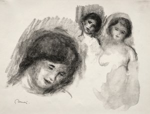 A pedra com três esboços. de Pierre Auguste Renoir