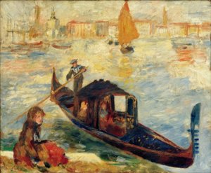 O Grande Canal, Veneza (Gôndola) de Pierre Auguste Renoir
