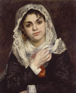 Lise em um Xale Branco, c.1872 de Pierre Auguste Renoir
