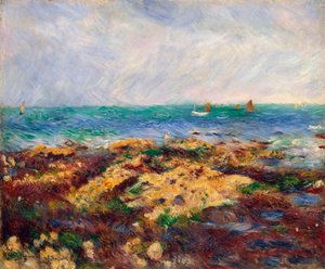 Maré baixa em Yport, 1883. de Pierre Auguste Renoir